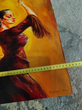 Dipinto ad olio ballerina flamenco 45x33