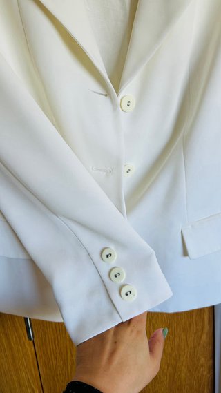 Traje de chaqueta blanco mujer talla 44