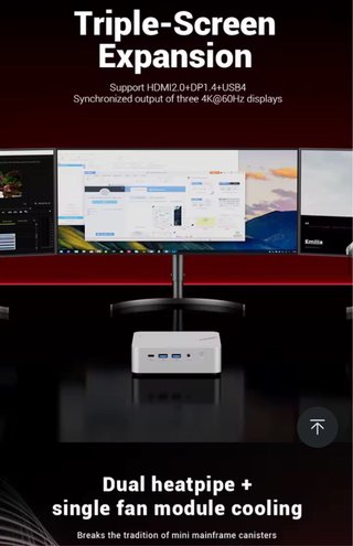Mini PC Ryzen 255H con 24 GB RAM e 1TB potente e compatto