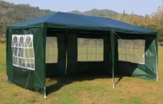 Carpa 6x3m Verde Polietileno con 4 Paredes