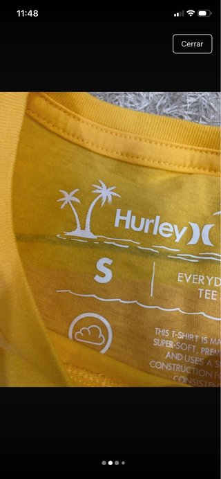 Camiseta Hurley Hombre Talla M Amarilla