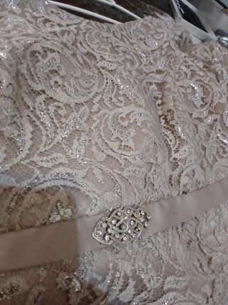 Vestido fiesta talla XXL beige/dorado