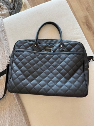 Maletín Misako Negro Semipiel Portátil