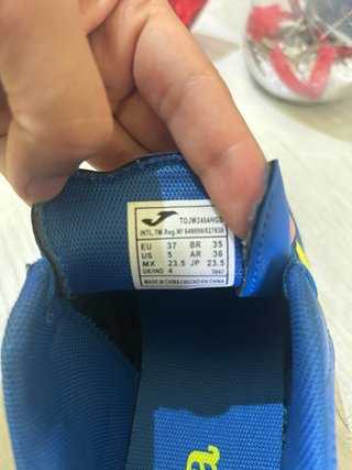 Scarpe da calcio Joma blu e gialle taglia 37