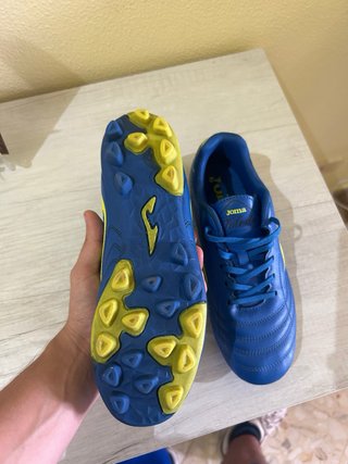 Scarpe da calcio Joma blu e gialle taglia 37