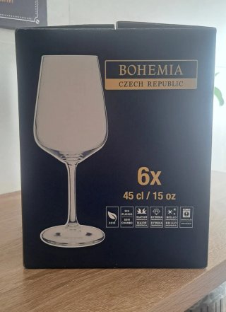 6 calici di vino in cristallo