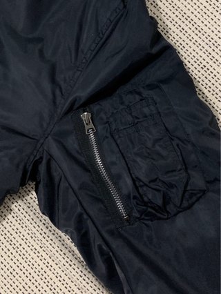 Chaqueta Bomber Vintage Negra Naranja