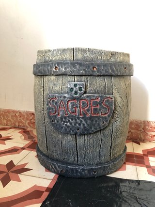 Vaso Artesanal Estilo Tronco Cimento
