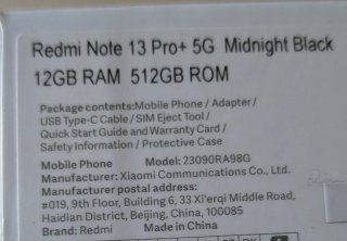 Xiaomi Redmi Note 13 Pro+ 5G 12GB/512GB Negro