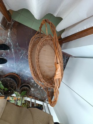 Cesta de mimbre de 2 niveles