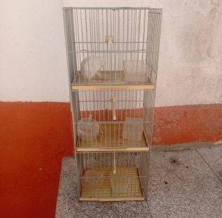 Jaula para pájaros de 3 pisos