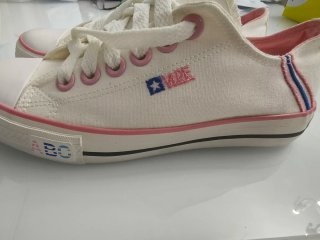 Scarpe da ginnastica bianche e rosa Tg 36