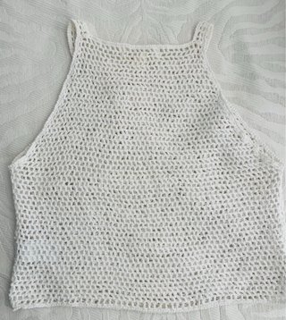 Crop Top Crochet Coachella Blanco Talla L