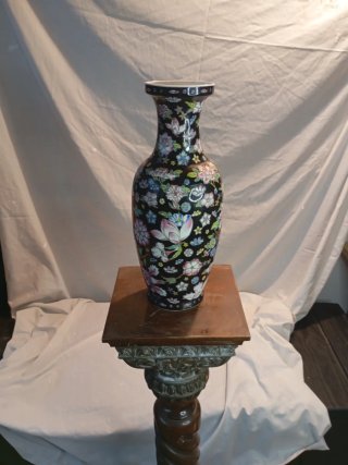 Vaso porcellana cina con marchio pitturato a mano