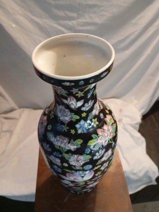 Vaso porcellana cina con marchio pitturato a mano
