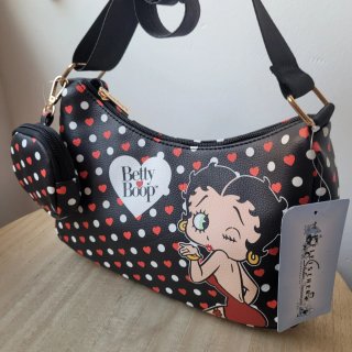 Bolso Betty Boop Negro Corazones y Lunares