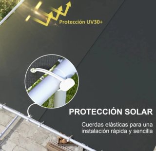PÉRGOLA MÓVIL 3x3m CON RUEDAS RESISTENTE Y ESTABLE