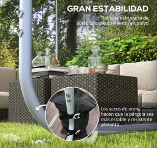 PÉRGOLA MÓVIL 3x3m CON RUEDAS RESISTENTE Y ESTABLE