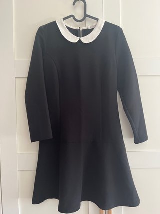 Vestido Mango Negro Cuello Peter Pan