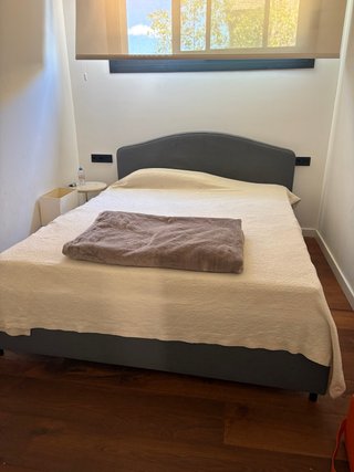 Cama 160x200 Tela Gris/Beige