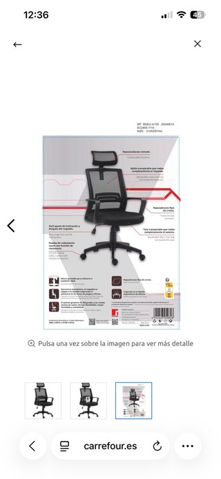 Silla de Oficina Ergonómica Negra