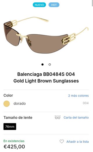 Gafas de sol Balenciaga mujer doradas