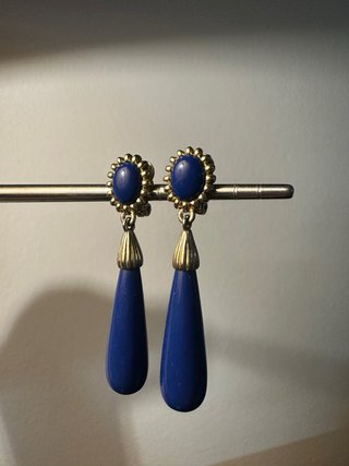 orecchini blu vintage originale anni ‘80 Dynasty
