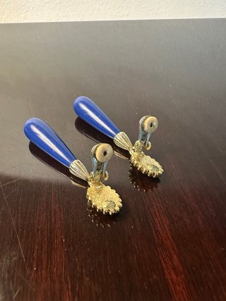 orecchini blu vintage originale anni ‘80 Dynasty