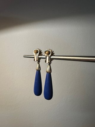 orecchini blu vintage originale anni ‘80 Dynasty