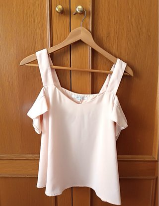 Camiseta Tirantes Hombros Descubiertos Rosa