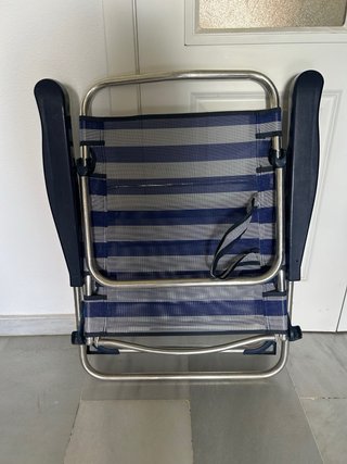 Silla reposera playa plegable azul