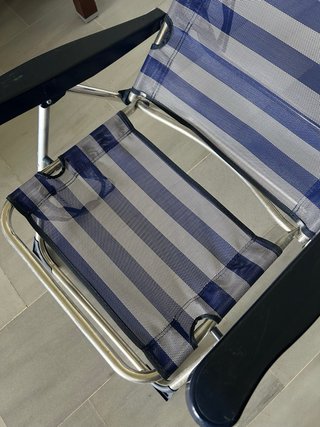 Silla reposera playa plegable azul