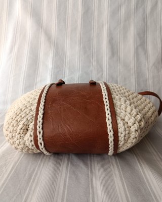 Bolso Tote Artesanal Trenzado Blanco Verano