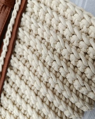 Bolso Tote Artesanal Trenzado Blanco Verano