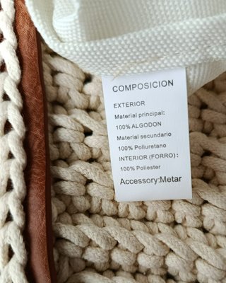 Bolso Tote Artesanal Trenzado Blanco Verano