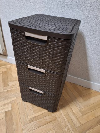 Cajonera de plástico efecto mimbre