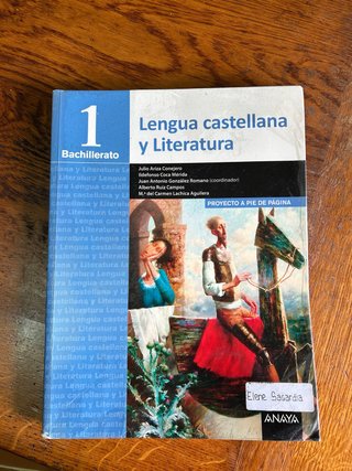 Libro lengua castellana 1 bachiller