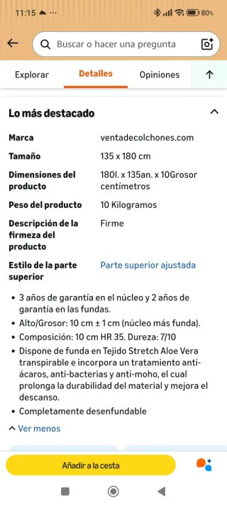 Colchón para caravana/furgoneta camper. Como nuevo