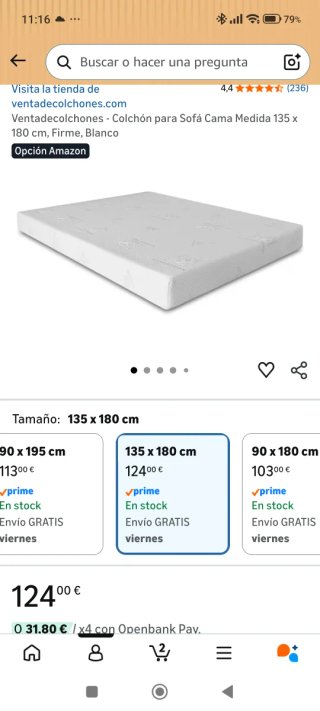 Colchón para caravana/furgoneta camper. Como nuevo