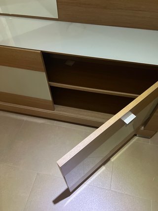Mueble recibidor zapatero madera y cristal