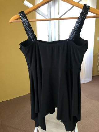 Top negro pedrería talla S