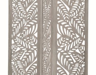 Biombo madera gris hojas