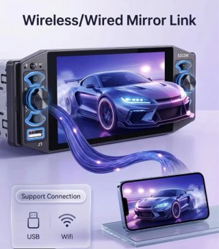 Radio Coche 1 DIN Carplay Android Auto