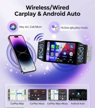 Radio Coche 1 DIN Carplay Android Auto