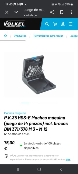 Estuche brocas y machos
