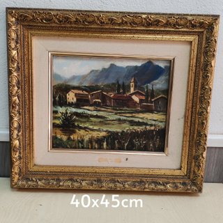 Cuadro Paisaje Clásico Marco Dorado