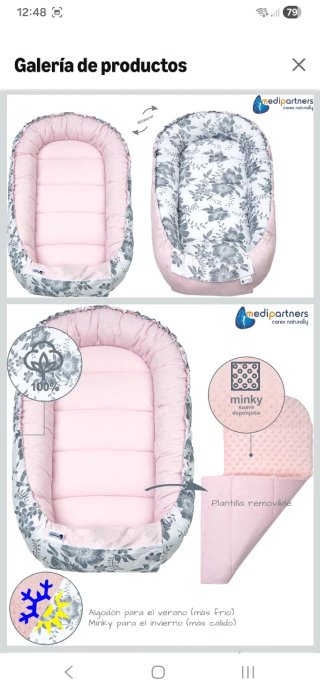 Nido para bebé con estampado floral