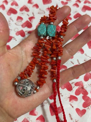 Collar coral beréber turquesa