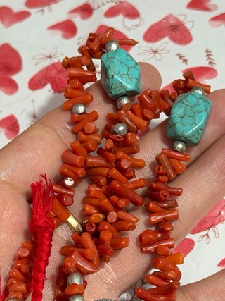Collar coral beréber turquesa
