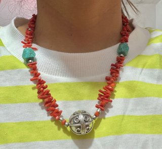 Collar coral beréber turquesa